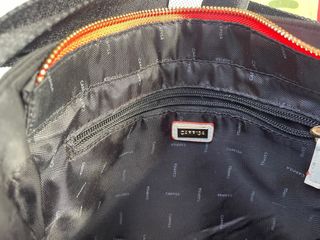 BOLSO NEGRO Impermeable Rayas Blancas+REGALO