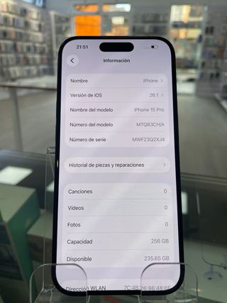 iPhone 15 Pro 256GB Negro