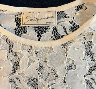 Camiseta Susana Encaje Blanca Manga Larga