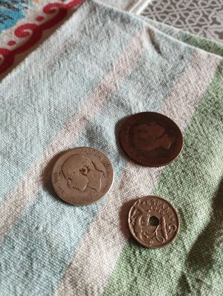 Lote 3 monedas antiguas España
