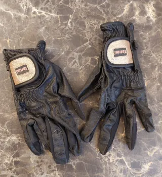 Guanti donna equitazione Tattini neri oro