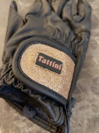Guanti donna equitazione Tattini neri oro