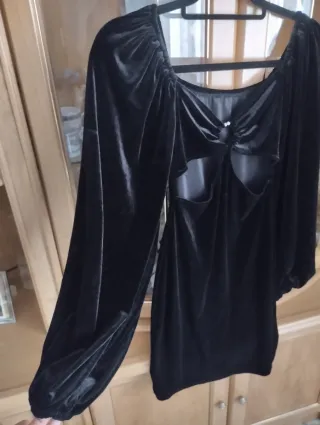 Vestido Terciopelo Negro Talla S