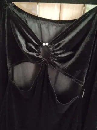 Vestido Terciopelo Negro Talla S