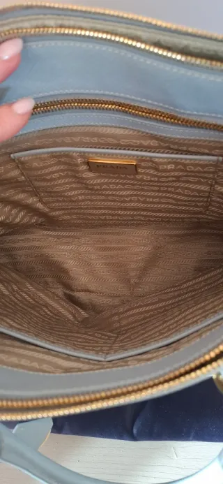 Borsa Prada Galleria Saffiano Blu Oro