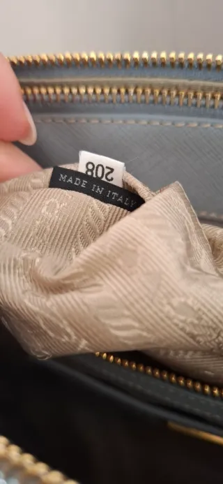 Borsa Prada Galleria Saffiano Blu Oro