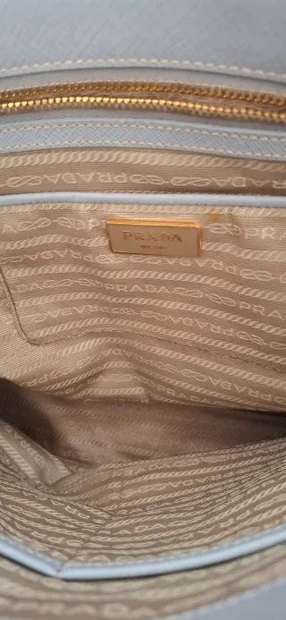 Borsa Prada Galleria Saffiano Blu Oro
