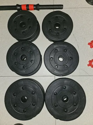 Juego de pesas y mancuernas