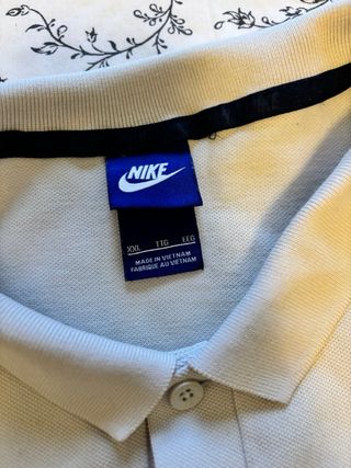 Polo Nike Beige y Azul Manga Corta