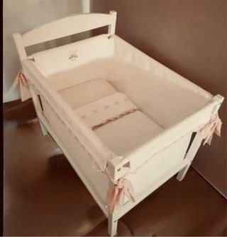 Minicuna Pili Carrera Blanca y Rosa