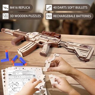 Puzzle Madera Fusil Asalto M416 Nerft Gun