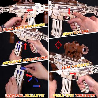 Puzzle Madera Fusil Asalto M416 Nerft Gun