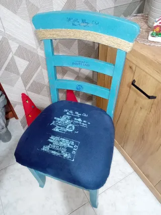 Sedia marina in legno massello turchese