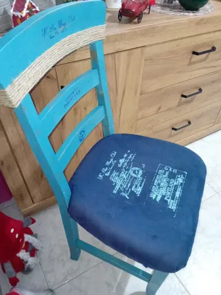 Sedia marina in legno massello turchese