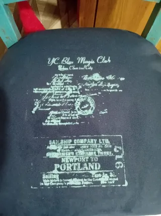 Sedia marina in legno massello turchese