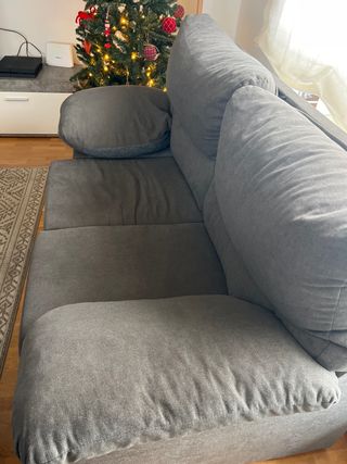 Sofá 2-3 plazas gris tela