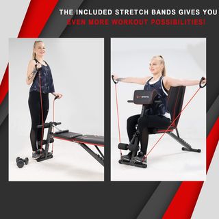 Banco de musculación con gomas