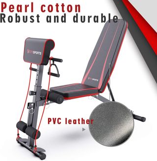 Banco de musculación con gomas