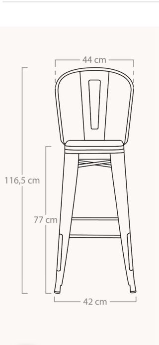 Sgabello Bar Vintage in Legno e Metallo
