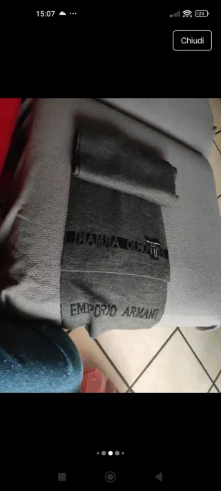 Sciarpa Emporio Armani 100% Lana Grigia