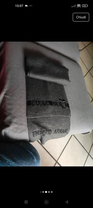 Sciarpa Emporio Armani 100% Lana Grigia