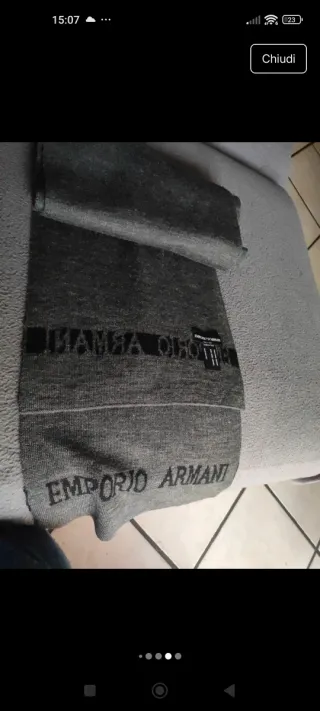 Sciarpa Emporio Armani 100% Lana Grigia