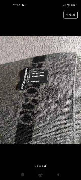 Sciarpa Emporio Armani 100% Lana Grigia