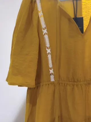 Vestido Cortefiel Mostaza Talla L Nuevo