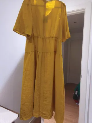 Vestido Cortefiel Mostaza Talla L Nuevo