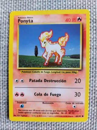 Carta Pokemon Ponyta Base Set Español