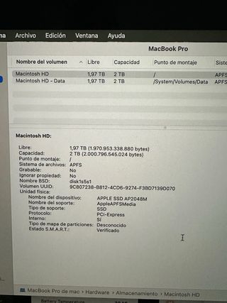 MacBook Pro 15 i7 32GB 2TB Tope de gama