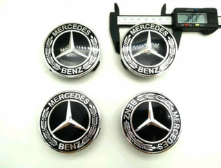 CENTRO DE RUEDA MERCEDES NEGRO 75MM