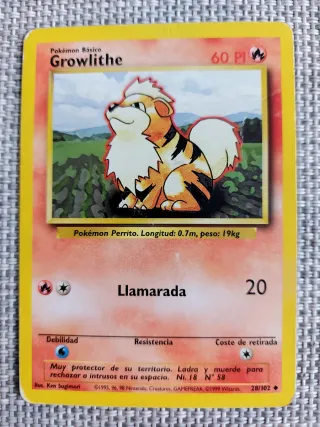 Carta Pokémon Growlithe Base Set Español