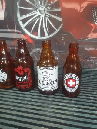 Lotto di 5 bottiglie di birra antiche