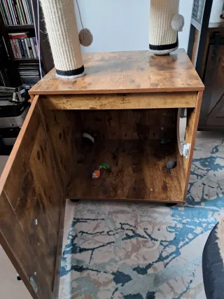 Rascador Gatos Casita Madera Rústica