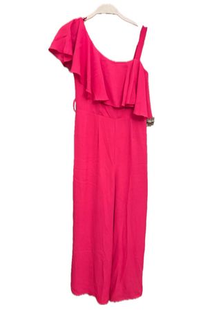 Mono rosa asimétrico con volantes