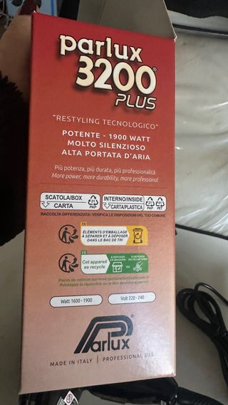 Secador Parlux 3200 Profesional Negro con garantía