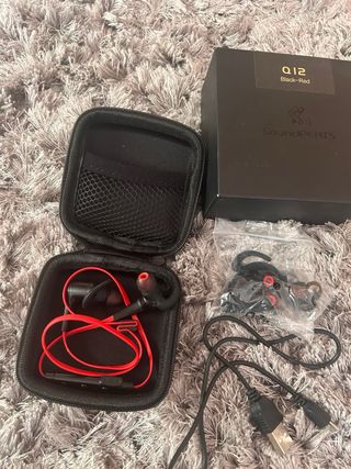 Auriculares Soundpeats Q12 Negro-Rojo