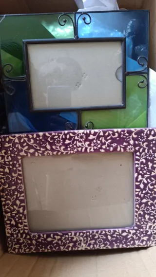 2 Marcos de fotos vidrio y metal