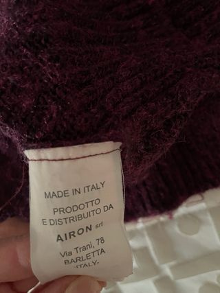 Maglione lungo bordeaux con tasche