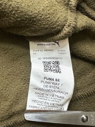 Casaco Polar Puma Tamanho M Verde Oliva