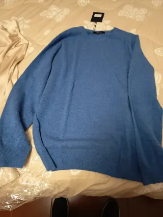 Maglione Lana Merino Blu Made in Italy