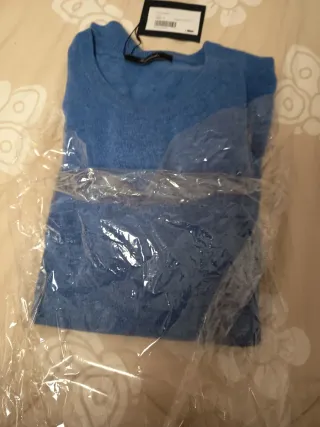 Maglione Lana Merino Blu Made in Italy
