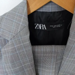 Traje Zara Cuadros Gris