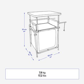 Mueble de cocina de camping S, plegable y compacto