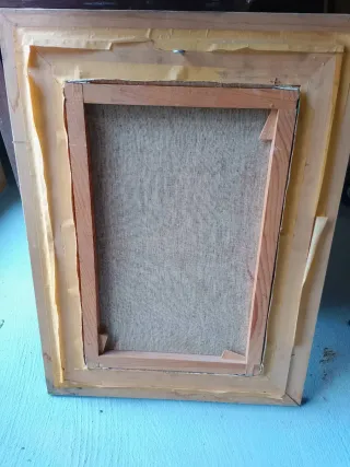 Cuadro óleo lienzo niñas playa firmado