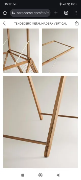 Tendedero Metal Madera Zara Home