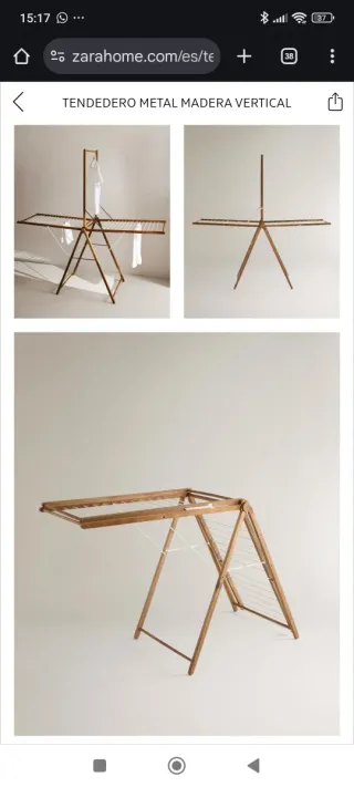 Tendedero Metal Madera Zara Home