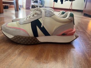 Zapatillas Lacoste Talla 37 Beige y Rosa