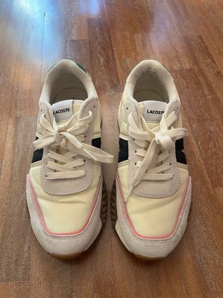 Zapatillas Lacoste Talla 37 Beige y Rosa